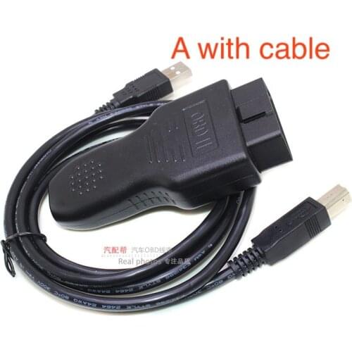 1pc Car OBD2 16pin OBDII male connector for car diagnostic interface with USB data cable housing