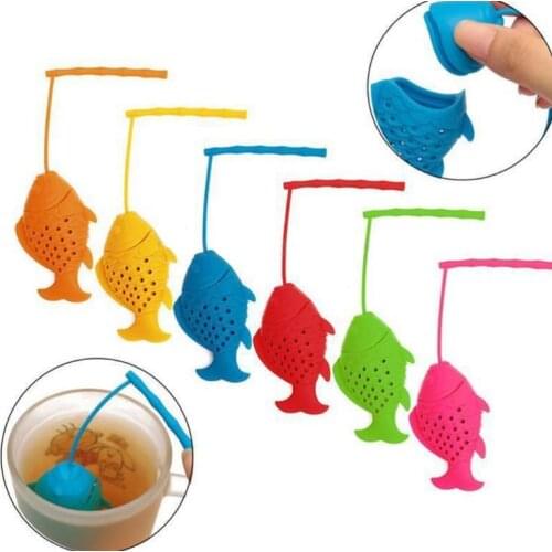 1pcs Fish Shaped Silicone Tea Infuser Kitchen Supplies Tea Bag Tea Strainer Teapot Accessory SN3717