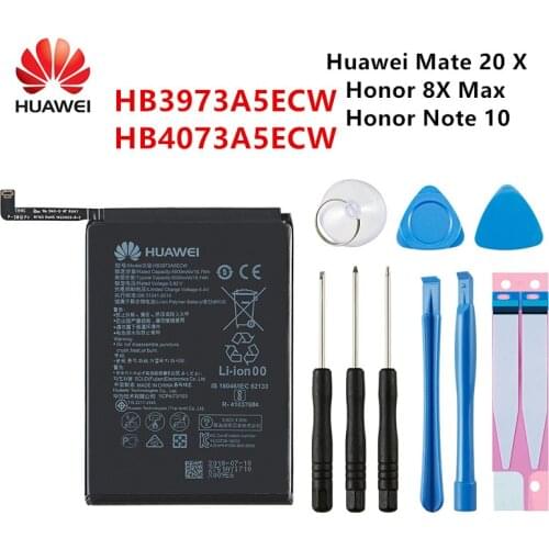 100% Orginal Huawei HB3973A5ECW HB4073A5ECW 5000mAh Battery For HUAWEI Honor 8X Max/Honor Note 10 /Mate 20X 20 X EVR-AL00+Tools