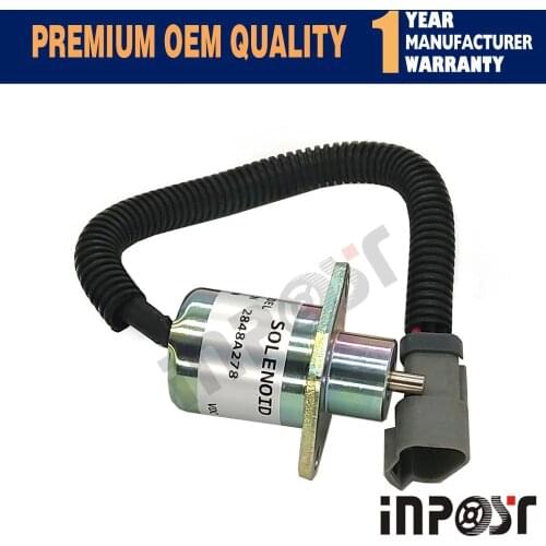 2848A278 12V Fuel Shutoff Stop Solenoid For CAT 246 Skid Steer