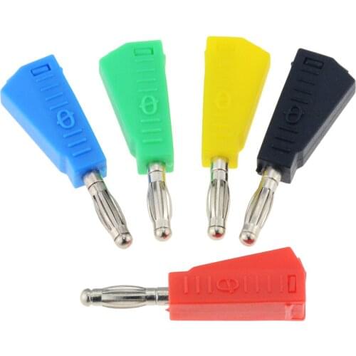 5PCS 4mm Banana Plug Lantern Head Stacked Flat Plug Grabbed Trapezoidal Terminals For Power Instrument Test Head Connector