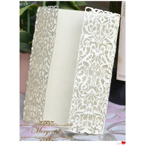 50pcs hot sale laser cut decorate and elegant wedding party invitations card with various of colors