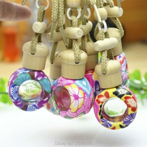 6ML 30pcs/lot Car Hang Pendant Decoration, Aromatherapy Oil Bottle, Empty Perfume Container, Fimo Perfume Refillable Bottles