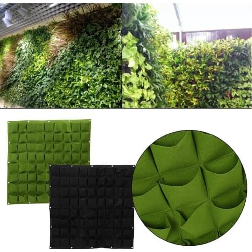 72 Pockets Wall Vertical Flower Hanging Felt Planter Bags for Garden Outdoor