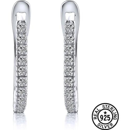 925 Sterling Silver Earring Clear Zircon Round Tiny Clip Earring For Girls Ladies Daughters Delicate Trendy Fine Jewelry