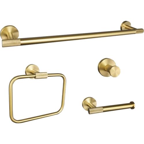 Bathroom Accessories Robe Hook Towel Ring Tissue Paper Holder Glass Soap Dish Cup and Tumbler Holder Bathroom Hardware Set Gold