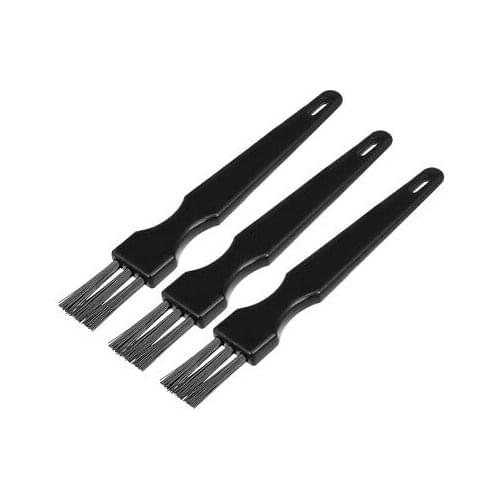 3pcs Plastic Handle ESD Anti Static Conductive Brush 3 Holes Black