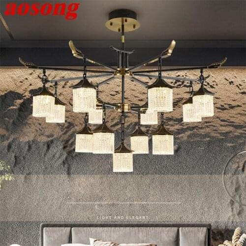 AOSONG New Pendant Light Modern Luxury Brass LED Lamps Fixtures For Home Decorative Dining Living Room