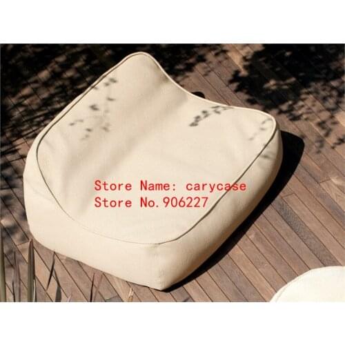 Beige UV resistant Outdoor waterproof large floating bean bag , Giant pool side beanbag chair on the water sofa cover only