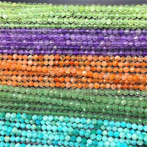 4mm Crystal Beads Semi-precious Stone Loose Beads Strand Round Shape Faceted Beads DIY Bead For Making Necklace Bracelet HotSell