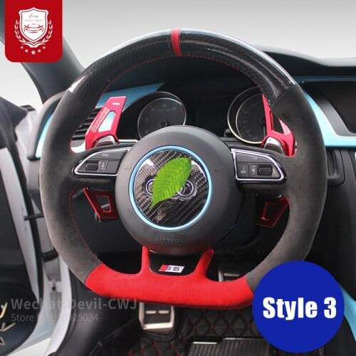 For Audi A4 Allroad Q3 Q5 A6 A5 A3 Q7 A8 hand-stitched steering wheel cover Alcantara suede Leathe Grip Cover car accessories