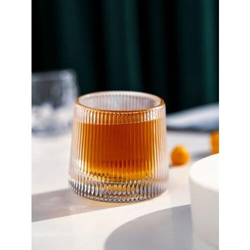 European Style Decompression Rotating Whiskey Non-pouring Glass Crystal Glass Brandy Spirit Glass Glass Cup Kitchen Supplies