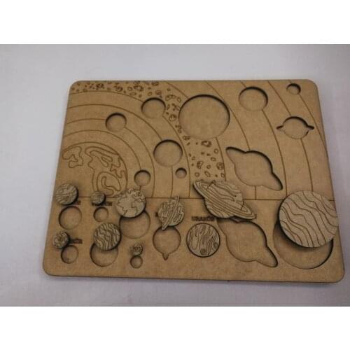 Wood Solar System Toy 3D Jigsaw Puzzle Space Stars Planets Science Creative Jigsaw Puzzle Educational IQ Upgrade