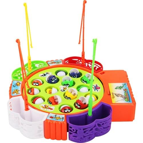 Childrens Electric Fishing Toys Rotating Fishing Plate Set Childrens Parent-child Interactive Toys Training Children Ability