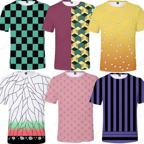 New Demon Slayer: Kimetsu no Yaiba Kamado Tanjirou Nezuko T-shirt cosplay costume Tomioka Giyuu T shirt Agatsuma Zenitsu Tees