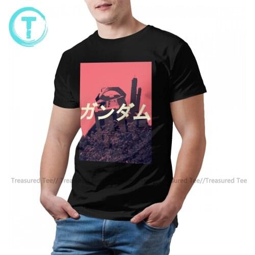 Gundam T-Shirt Basic Fun 100 Percent Cotton T Shirt Print Short Sleeves Tee Shirt Men Oversized