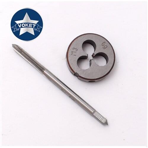 HSS 2PCS Metric Screw hand tap and Round die Set M2 M2.2 M2.5 M2.6 M3 M3.5 M4 M5 M6 M7 M8 M9 M10 M12 M14 M16 M18 M20 M22 M24