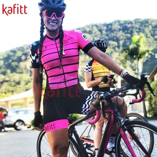 Kafitt Cycling Jersey Short Sleeve Jumpsuit Ladies Summer New Cycling Jersey Cycling Jersey Jumpsuit Shorts Cycling Suit Set