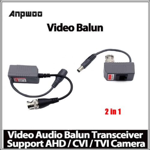 5 pair 2 in 1 CCTV Camera Video Balun Transceiver Connector BNC UTP RJ45 Video and Power over CAT5/5E/6 Cable Security Anpwoo