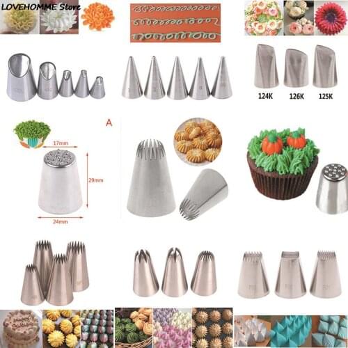 Pastry Nozzles Stainless Steel Flower Mouth Cream Pastry Tips Nozzles Bag Cake Decorating tools Kitchen Gadgets