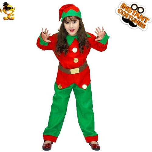 Cute Girl Christmas Santa Claus Costume Green Elf Carnival Party Cosplay Costumes Christmas Special Clothing for Girl