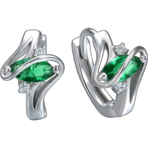 Trendy wholesale fashion multicolour Zircon Silver plated hoop Earrings Summer New product jewelry for women wedding party gift