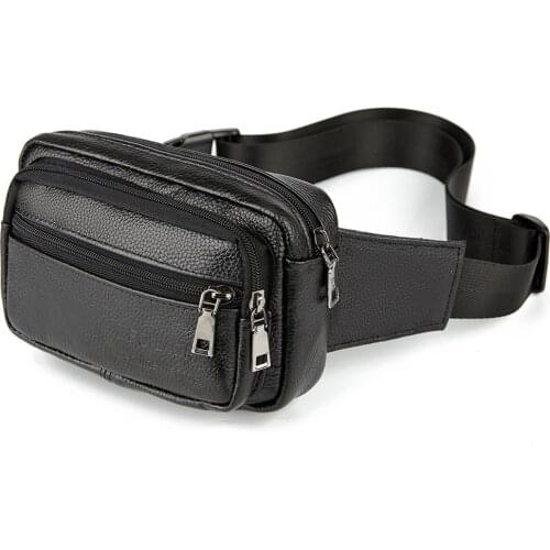 High Quality Cowhide Simple Vintage Chest Bag Genuine Leather Mens Shoulder Messenger Belt Bag Casual Sports Waist Packs