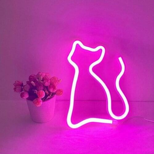 Custom Neon Sign Cat Light LED Cute Wall Hanging Acrylic Beautiful Decoration Indoor for Home Room Bedroom