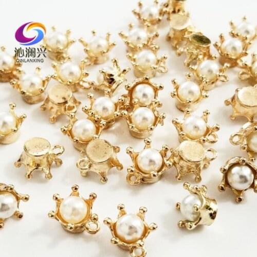 New!! 6mm 20pcs/pack Round shape Alloy + imitation pearls Hanging beads,sew on stones for Diy/jewelry accessories