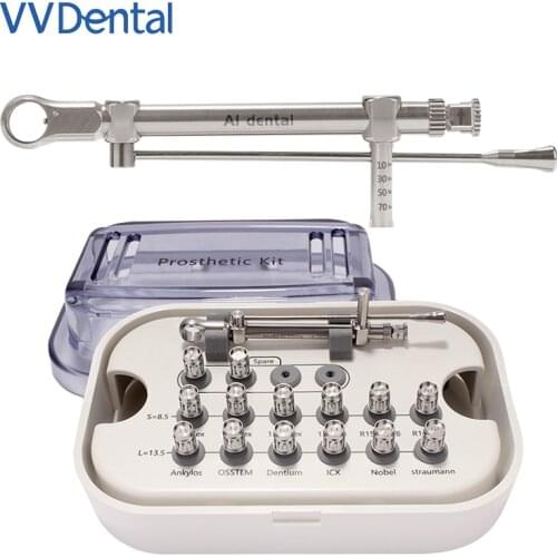 VVDental One Set Dental Implant Restoration Tool Prosthetic Kit Implant Dental Torque Screwdrivers Wrench Surgical Instruments