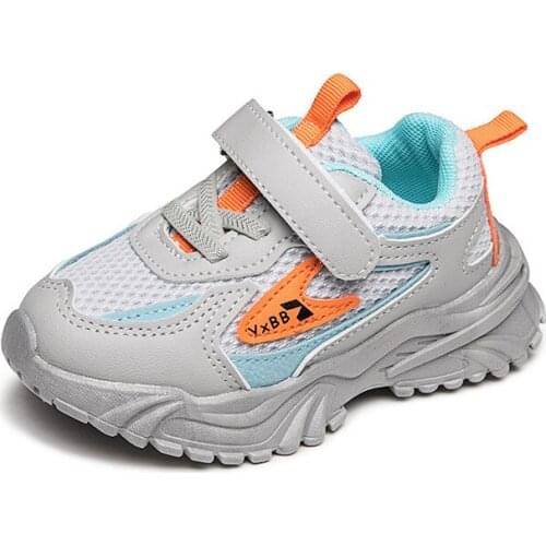 2021 autumn new boys' shoes, childrens sports shoes, Korean girls' net shoes