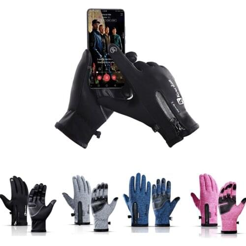 Autumn Winter Men Women Cycling Gloves Touch Screen Waterproof Warm Bicycle Bike Gloves Outdoor Sports Running Ski Non-slip