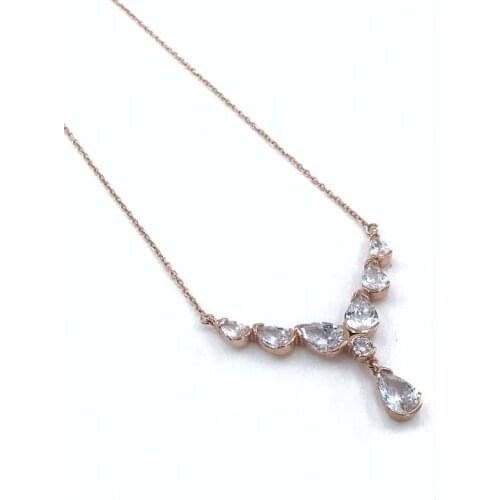 Drop Watercourse Gold Model Silver Necklace