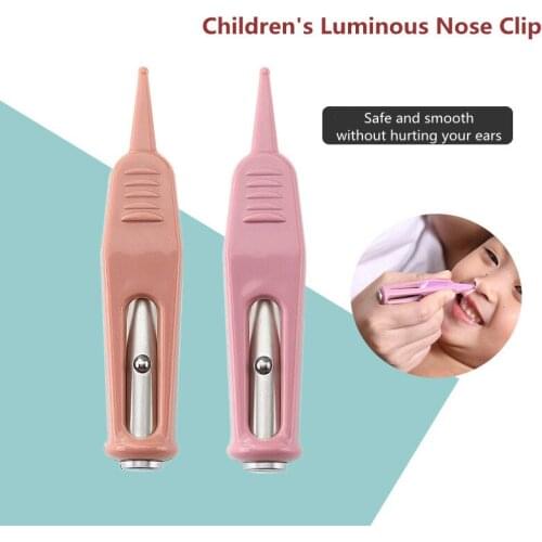Baby Cleaning Tweezer Ear Nose Navel Cleaner Remover Plastic LED Light Forcep Body Care Baby Nose Tweezer Flat Tip Tweezer