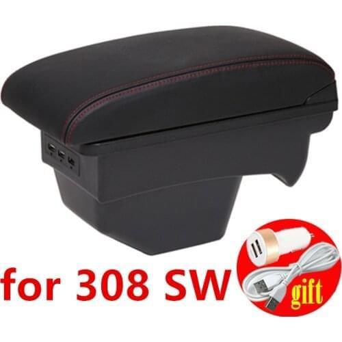For Peugeot 308 / 308 SW armrest box for Peugeot 309 car center console modification accessories with USB