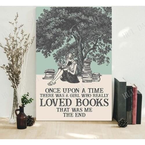 Books poster- Girl loved books poster -Love Book Poster -Love Reading Poster-Vintage Posters - Wall Decoration - Best gifts ever