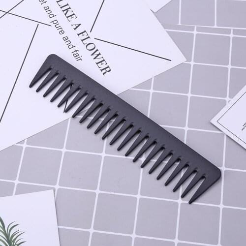 Pro Wide Tooth Carbon Comb Professional Heat Resistance Durable Barber Hairdressing Cutting Salon Styling Tool Anti-Static Brush
