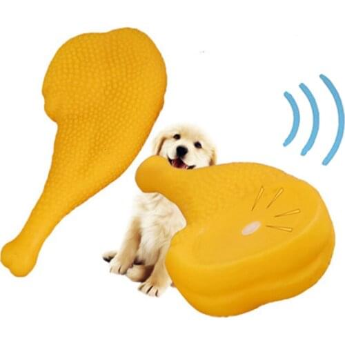 Rubber Chicken Leg Squeak Sound Interactive Chew Dog Toys Pet Molar Bite Toy Squeaker Toys Squeaking Toy For Small Large Dogs