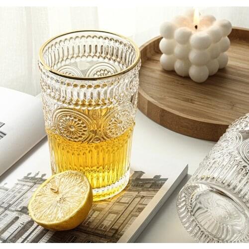 Roman Glass Cup Nordic Vintage Home Decor Wine Glasses Drinking Glasses Coffee Mug Living Room Table Decor Accessories Crafts