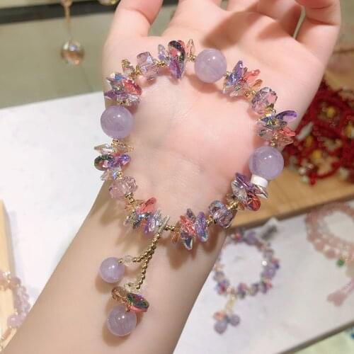 Handmade Austrian Purple Crystal Rhinestone Purple Stones Bracelets Bangle for Women CB078