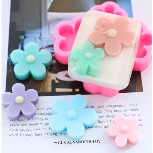 DIY 3D Flower Silicone Soap Mold Fondant Cake Mold Plaster Aromatherapy Handmade Drop Glue Mold Soap Making Supplies