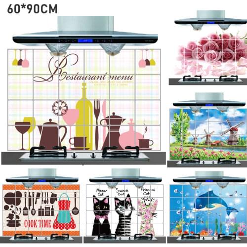 Wall Sticker Kitchen Aluminum Foil Waterproof Fire Prevention Decorative Tile Stickers Home Decor Accessories Wall Stickers