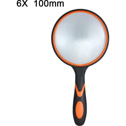 6X 7X 8X 10X Magnifying Glass Handheld Magnifier 50/65/75/100mm Lens Diameter for Antique Jade Jewelry Newspaper Book Reading