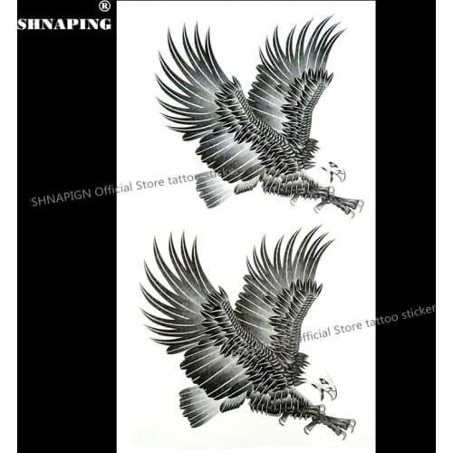 SHNAPIGN Black Hawk Down Temporary Tattoo Body Art Flash Tattoo Stickers 17*10cm Waterproof Fake Tatoo Car Styling Wall Sticker