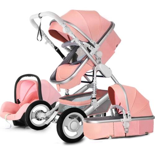 High Landscape Baby Stroller 3 in 1 With Car Seat and Stroller Luxury Infant Stroller Set Newborn Baby Car Seat Trolley 7 Gifts
