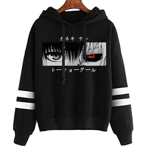 Japan Anime Tokyo Ghoul Hoodies Kaneki Ken Eyes Hoodies Sweatshirt Hip Hop Streetwear Pullover Hoody