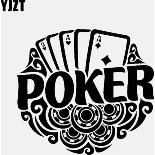 YJZT 14.4*13.1CM Fashion Poker Cards Game Vinyl Decor Car Sticker Bumper Car Window Accessories C12-1260