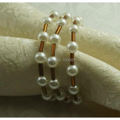 Pearl beaded ring napkin, wholesale napkin ring
