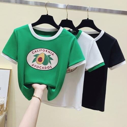Gkfnmt Summer Short Sleeve T shirt Women Tops Green Tshirt Cotton Korean Style T-shirt Women Clothes Slim Tee Shirt Femme 2021