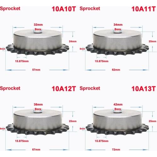 1Pcs 10A 10 Teeth To 25 Teeth Sprocket Wheel Chain Gear Industrial A3 Steel Suitable For 10A Roller Chain